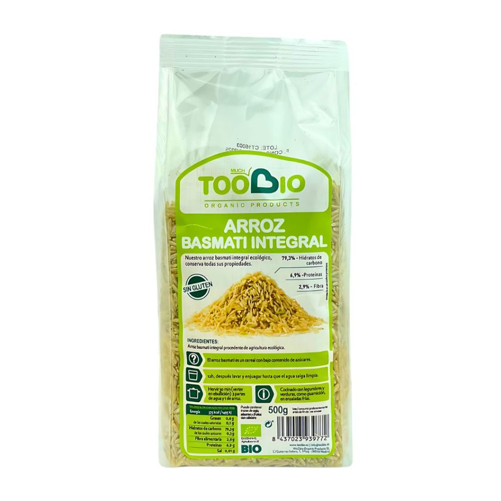 Arroz Basmati Integral sin gluten Eco 500g. Toobio.&nbsp;2,70€