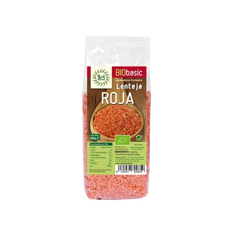 Lenteja Roja Eco 500g. Sol&nbsp;Natural