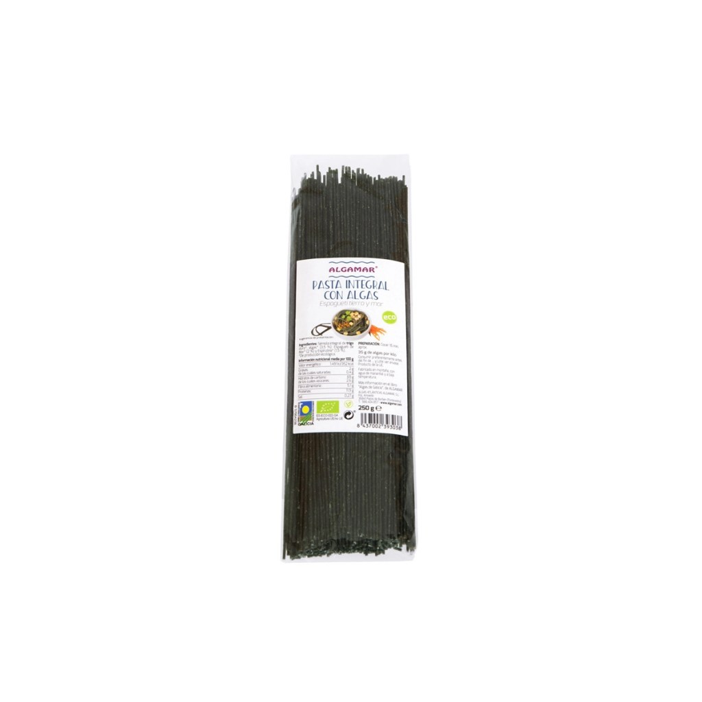 Espagueti Integral con Algas tierra y mar 250g Eco Algamar.&nbsp;3,00€
