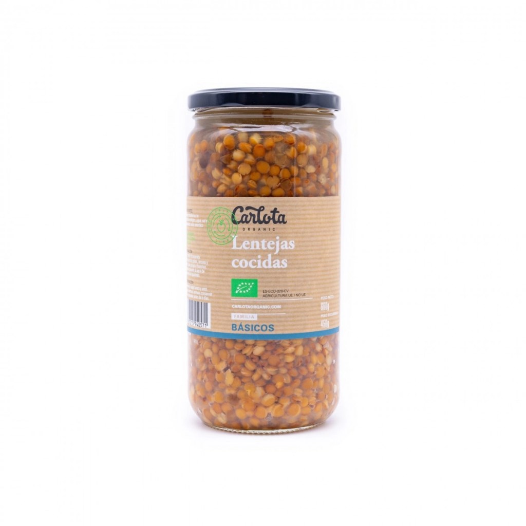 Lentejas Cocidas sin gluten Eco 720g Carlota Organic&nbsp;3,30€