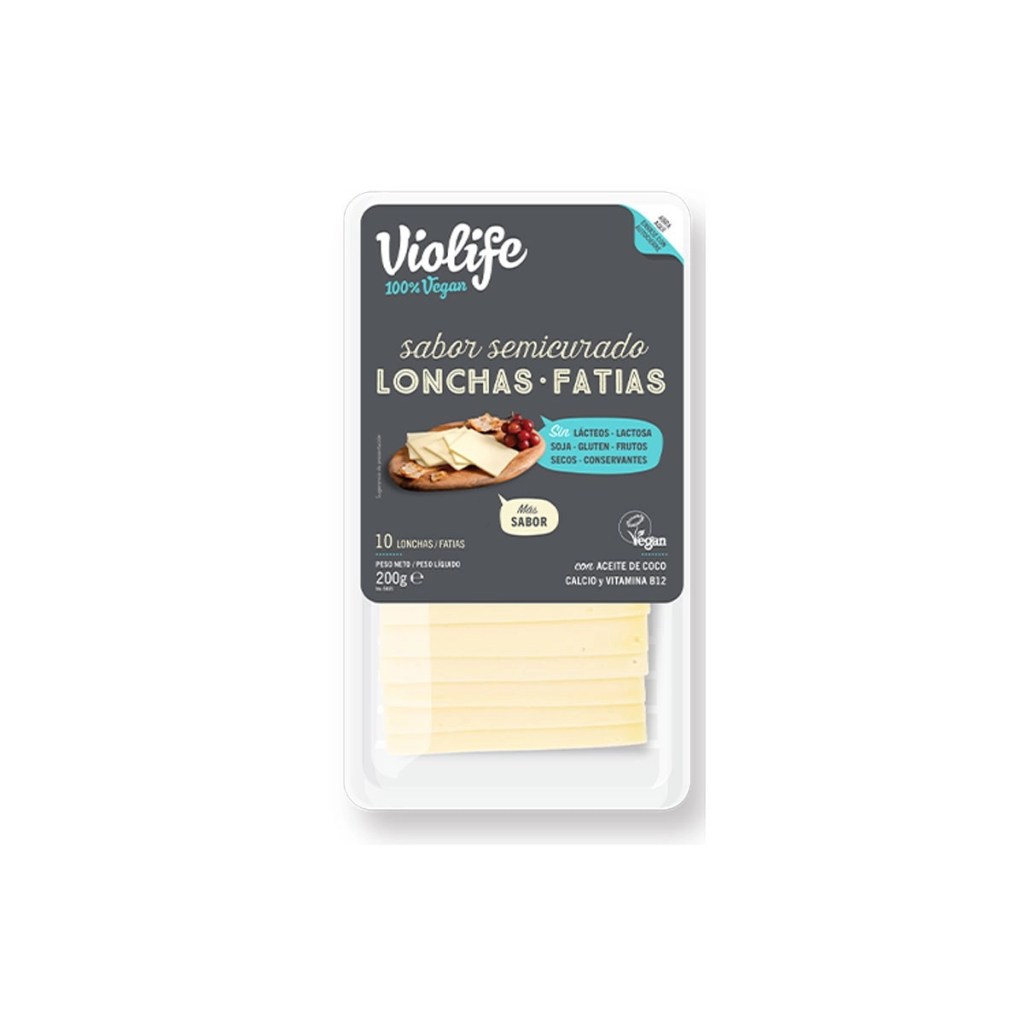 Lonchas Veganas sabor Queso Semicurado 200g Violife.&nbsp;4.60€