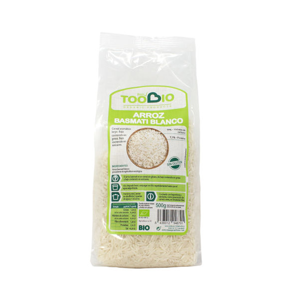 Arroz Basmati blanco sin gluten Eco 500g. Toobio.&nbsp;3,10€