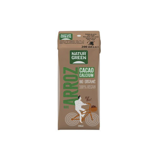Mini bebida arroz chocolate calcio 200 ml Eco NaturGreen.&nbsp;1,40€
