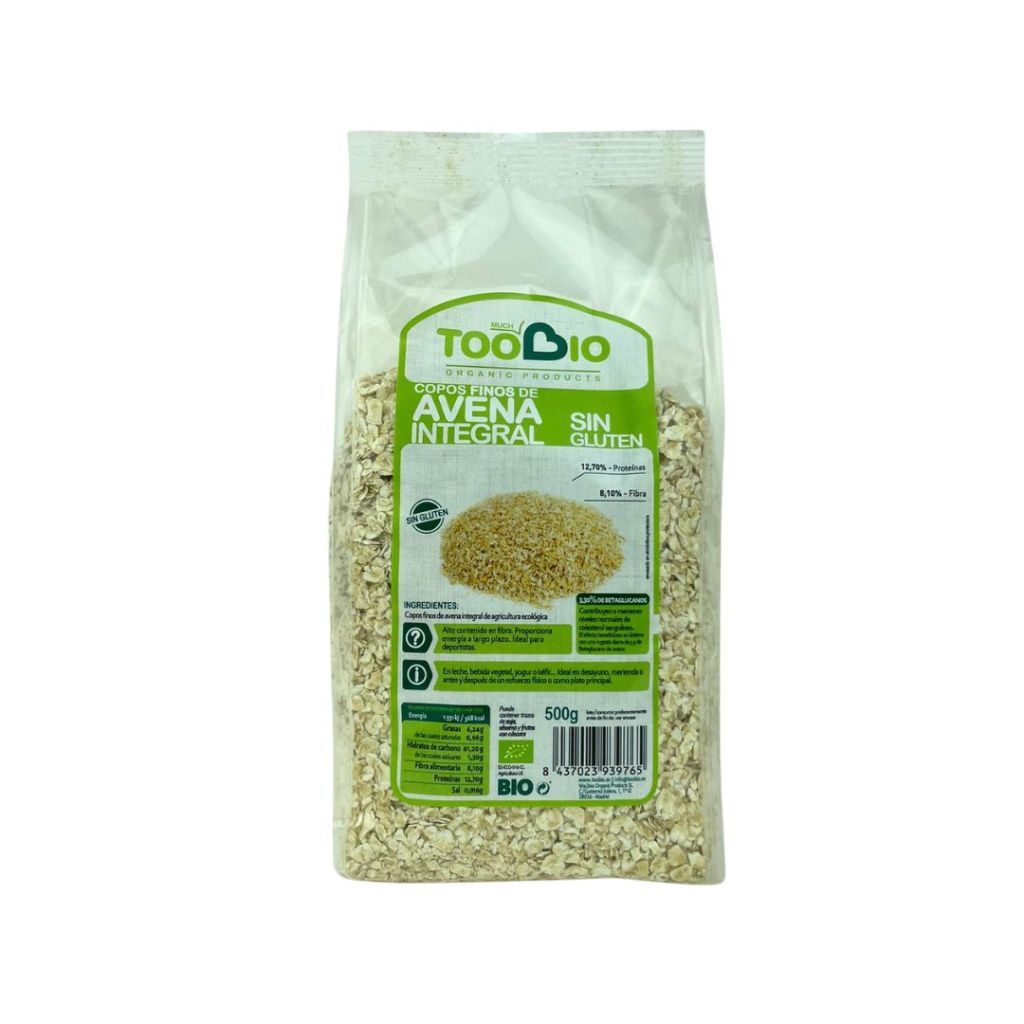 Copos avena finos sin gluten 500gr. Eco Toobio.&nbsp;3,10€