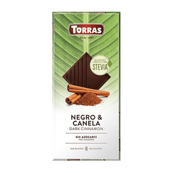 Chocolate negro con canela estevia sin gluten 125g. Eco Torras.&nbsp;3,50€