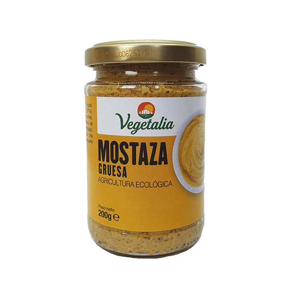 Salsa Mostaza gruesa Ecológica bote vidrio Bio 200g Vegetalia.&nbsp;3,00€