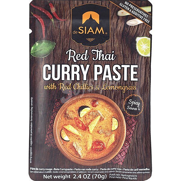 Pasta curry roja sin gluten 70g. Eco deSiam.&nbsp;2,40€