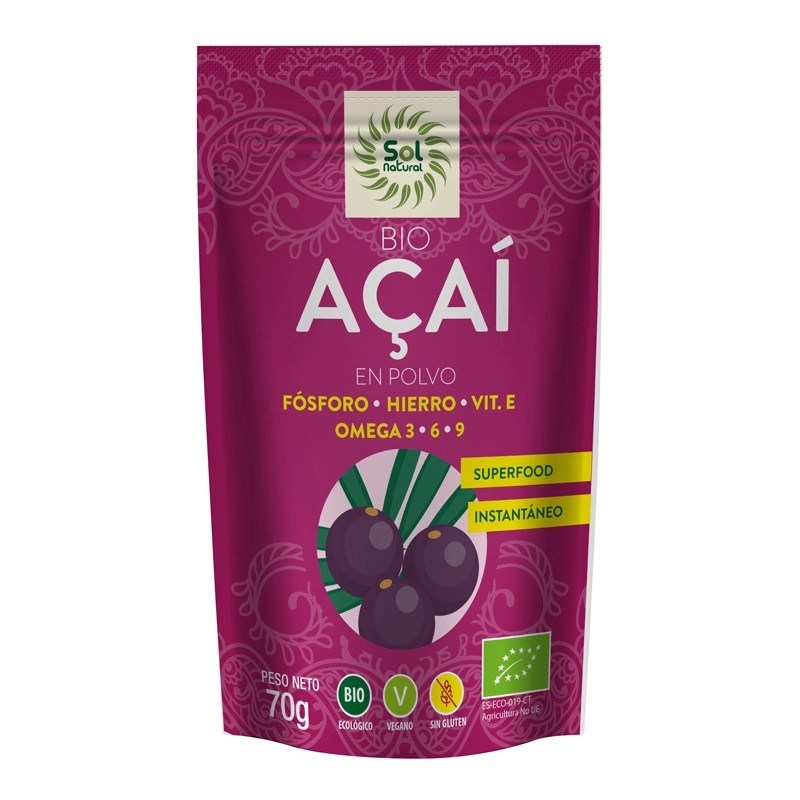 Acai en polvo sin gluten 70g Eco Sol Natural.&nbsp;12,00€