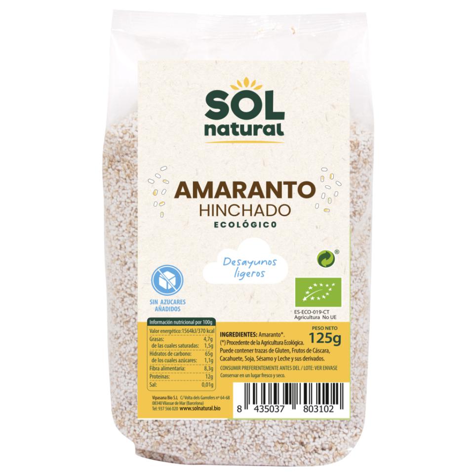 Amaranto hinchado desayuno vegano 125 g Eco Sol Natural.&nbsp;3,40€