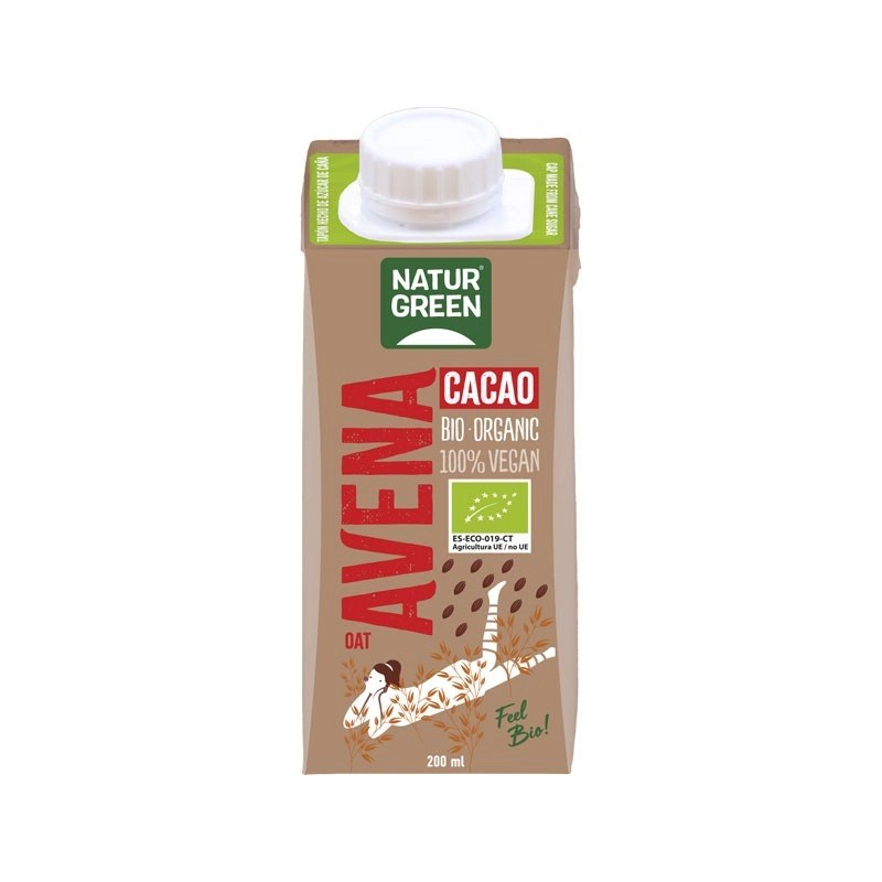 Mini bebida avena cacao calcio 200ml Eco NaturGreen.&nbsp;1,40€