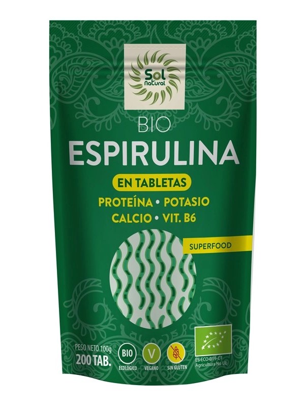 Espirulina Tabletas sin gluten 125g Eco Sol Natural.&nbsp;8,20€