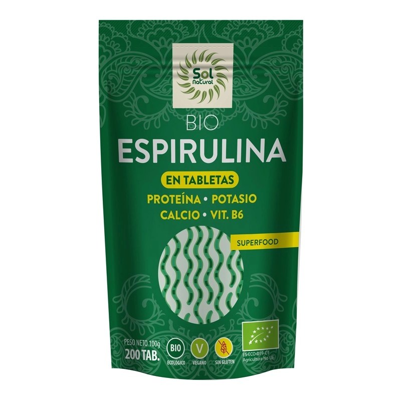 Espirulina Tabletas sin gluten 125g Eco Sol Natural.&nbsp;6,50€