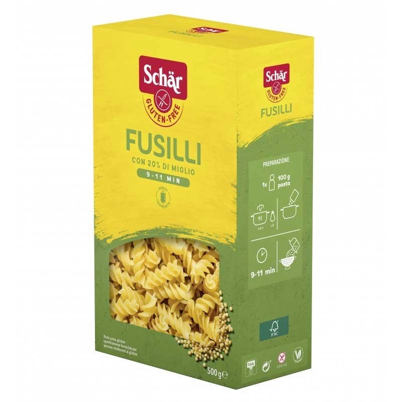 Fusili de tirabuzón 500 g. Sin Gluten Schar.&nbsp;3,20€