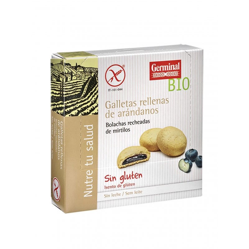 Galletas rellenas de crema de arandanos sin gluten 200 g Eco Germinal.&nbsp;3,30€