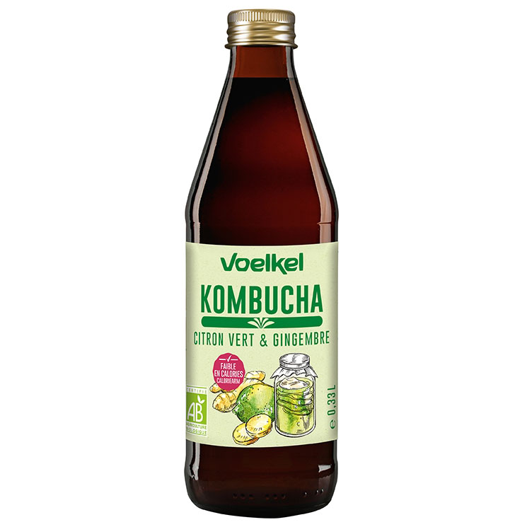 Kombucha Lima y Jengibre 33ml Eco Voelkel.&nbsp;2,80€