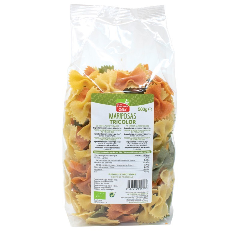 Mariposas tricolor 500g Eco La Finestra.&nbsp;3,40€