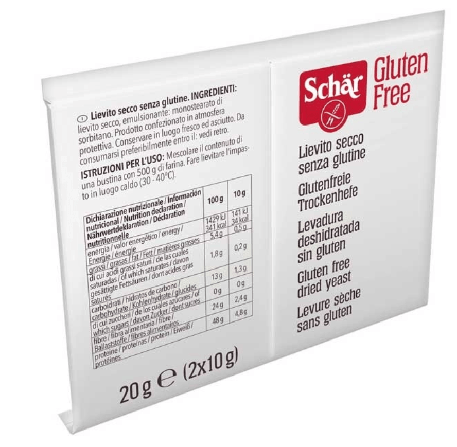 Levadura deshidratada sin gluten sin lactosa 2x10g Schar.&nbsp;1,50€