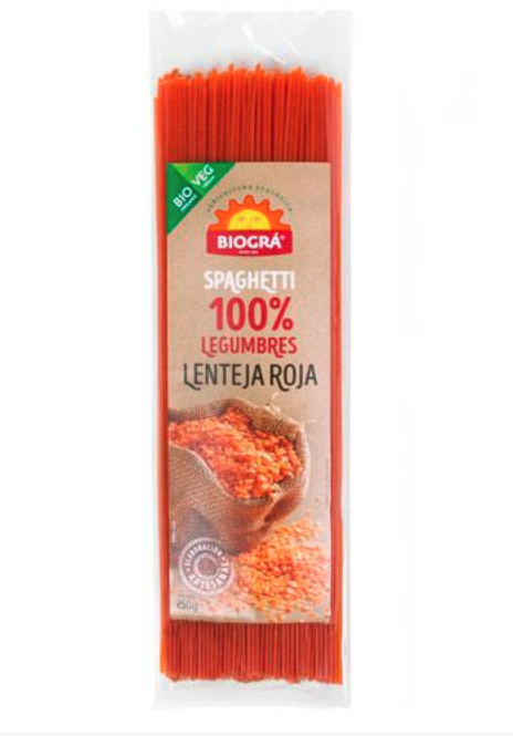Espaguetis lenteja roja Eco 250g Biográ.&nbsp;3,30€