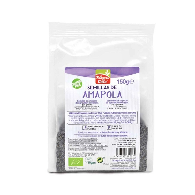 Semillas de amapola 150g. Eco La Finestra.&nbsp;3,20€