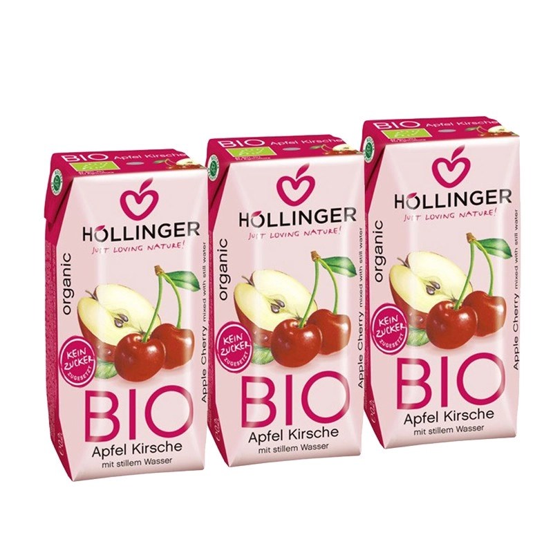 Pack Zumo de Manzana-Cereza 3x200ml Eco Hollinger.&nbsp;3,10€