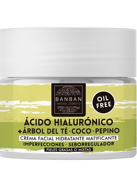 Crema facial árbol del te y ácido hialurónico 50ml Eco Banban.&nbsp;8,40€