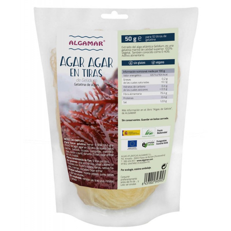 Agar Agar en Tiras 50g Eco Algamar.&nbsp;4,20€