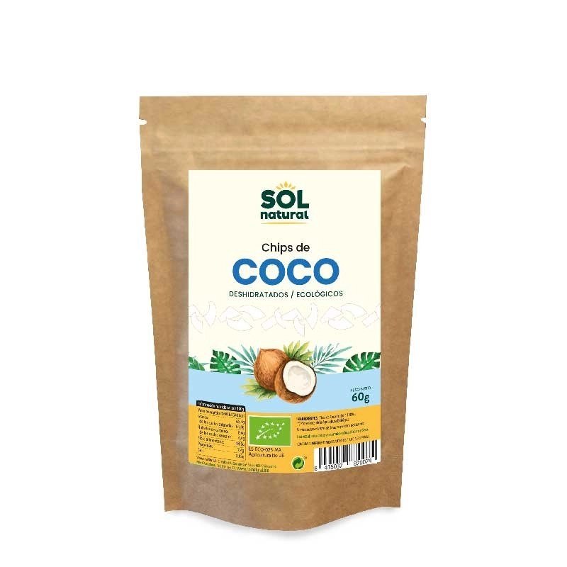 Chips de coco sin gluten 60g Eco Sol Natural.&nbsp;2,30€