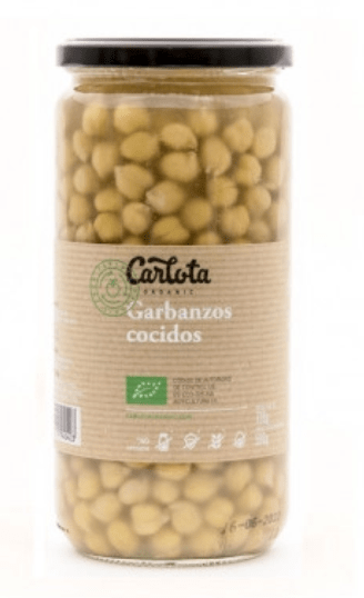 Garbanzos cocidos vegano sin lactosa sin gluten sin huevo 720g Eco Carlota Organic.&nbsp;3,00€