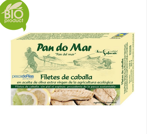 Filetes de Caballa en Aceite de Oliva 120g Eco Pan do Mar.&nbsp;3,50€