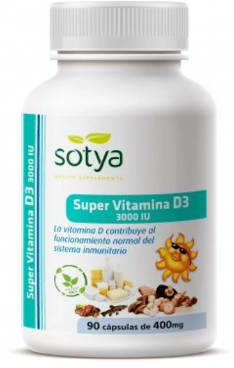Super vitamina D3 3000UI 90 capsulas Sotya.&nbsp;6,20€
