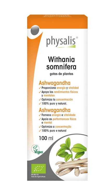 Ashwagandha (Withania somnifera) extracto hidroalcoholico Bio 100ml Physalis.&nbsp;15,00€