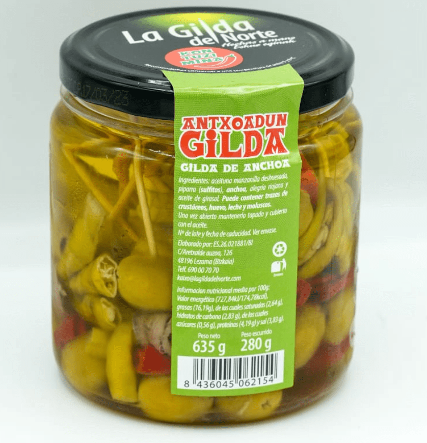 Tarro Gilda de anchoa con alegría 285g 15 unid.&nbsp;17,50€