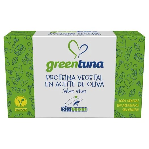 Atún Vegano en Aceite de Oliva-Proteína Vegetal Greentuna Rias Baixas 120g.&nbsp;3,90€