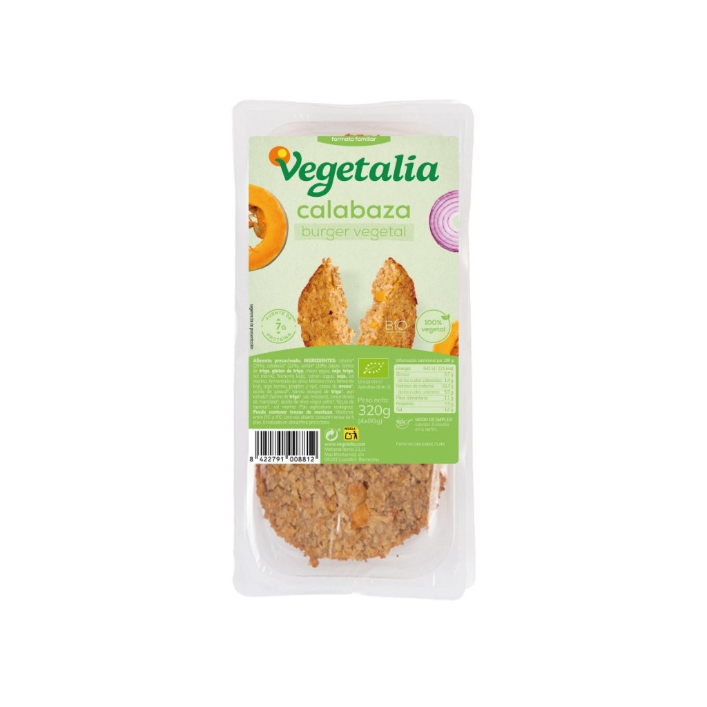 Vegeburguer de seitan y calabaza bio 160g Vegetalia.&nbsp;4,20€